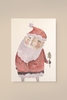 Leevje Karte Weihnachtsmann Illustration aus Holzschliffpappe