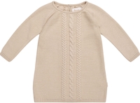 Leevje Kleid mit Zopfstrickmuster aus Merinowolle 110/116 powder grey