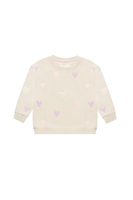 Leevje Oversized Sweatshirt - Terry Hearts in Cappuccino 74/80