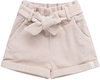 Leevje Paperbag Short aus Cord mit Schleife