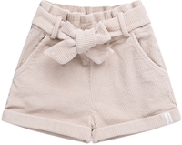 Leevje Paperbag Short aus Cord mit Schleife