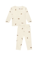 Leevje Pyjama Set Little Dog - in Light Beige 110/116