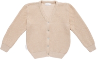 Leevje Strickcardigan mit Perlmutknöpfen sand