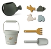 Liewood Florence Strand und Gartenset 8tlg. Vehicles dove blue