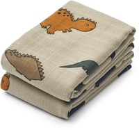 Liewood Lewis Mulltücher 2er Pack Dinosaurs / Mist