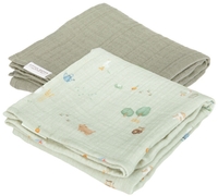 Little Dutch Musselin Tuch Swaddle 70x70,  Little Farm / Olive