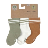 Lässig Baby Socken Frottee 3er Pack 12-24 Monate Stripes light khaki caramel