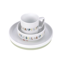 Lässig Kindergeschirr Set Porzellan - Happy Fruits,  Zitrone & Kirsche