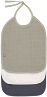 Lässig Lätzchen aus Mull 6-24 Monate 3er Pack olive/milky/navy
