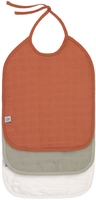 Lässig Lätzchen aus Mull 6-24 Monate 3er Pack olive/milky/rust