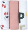 Lässig Mulltücher 3er Pack 80x80cm Happy Fruits Cherry