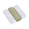 Lässig Mulltücher 3er Pack 85x85cm Bio Baumwolle Blätter Oliv