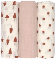 Lässig Mulltücher Little Forest powder pink 3er Pack 85x85cm