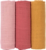 Lässig Mulltücher rosa/rot/senfgelb 3er Pack 85x85cm
