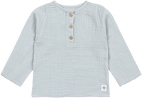Lässig Musselin Langarmshirt GOTS powder blue Gr. 86/92