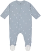 Lässig Pyjama GOTS mit Fuß 50/56 Blocks light blue