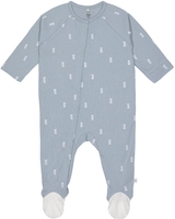 Lässig Pyjama GOTS mit Fuß 50/56 Blocks light blue