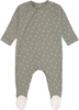 Lässig Pyjama GOTS mit Fuß 50/56 Speckles olive