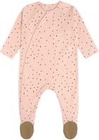 Lässig Pyjama GOTS mit Fuß 62/68 Dots powder pink