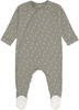 Lässig Pyjama GOTS mit Fuß 62/68 Speckles olive