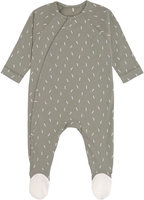 Lässig Pyjama GOTS mit Fuß 62/68 Speckles olive