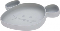 Lässig Silikonteller mit Saugfuß Little Chums Maus grau