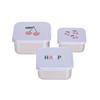 Lässig Snackbox Brotdose Kinder (3er Set) Edelstahl Happy Fruits Cherry