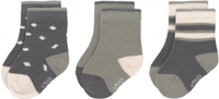 Lässig Socken GOTS 3er Pack 4-12 Monate anthracite/olive