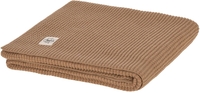 Lässig Strickdecke GOTS Waffeloptik light brown