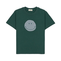 Lässig T-Shirt GOTS 86/92 Smile dark green
