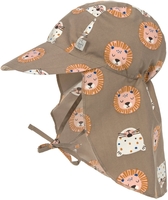 Lässig UV-Schutz 80 Sonnenhut mit Nackenschutz Wild Cats Choco 43/45