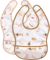 Lässig Wasserabweisende Lätzchen mit Auffangschutz 2er Pack Little Mateys spicy orange