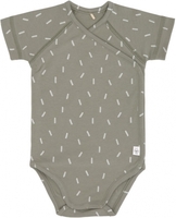 Lässig Wickelbody Kurzarm GOTS 50/56 Speckles olive