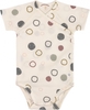 Lässig Wickelbody Kurzarm GOTS 62/68 Circles off-white