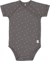 Lässig Wickelbody Kurzarm GOTS 62/68 Spots anthracite
