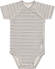 Lässig Wickelbody Kurzarm GOTS 62/68 Striped grey/anthracite