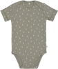 Lässig Wickelbody Kurzarm GOTS 86/92 Speckles olive amerikanischer Halsausschnitt