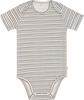 Lässig Wickelbody Kurzarm GOTS 86/92 Striped grey/anthracite amerikanischer Halsausschnitt