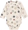 Lässig Wickelbody Langarm GOTS 50/56 Circles off-white