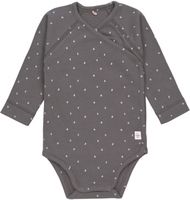 Lässig Wickelbody Langarm GOTS 50/56 Spots anthracite