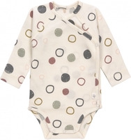 Lässig Wickelbody Langarm GOTS 62/68 Circles off-white