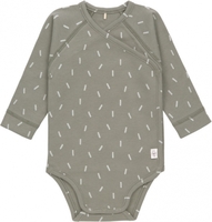 Lässig Wickelbody Langarm GOTS 62/68 Speckles olive