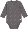 Lässig Wickelbody Langarm GOTS 62/68 Spots anthracite