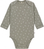 Lässig Wickelbody Langarm GOTS 86/92 Speckles olive amerikanischer Halsausschnitt