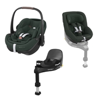 Maxi-Cosi 3-in-1 Family Bundle - Pearl 360 Pro Kindersitz + Pebble 360 Pro Babyschale + Family Fix 360 Pro Basisstation - Green