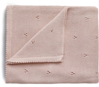 Mushie gestrickte Baby Decke Pointelle Blush