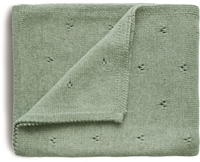 Mushie gestrickte Baby Decke Pointelle Sage Melange