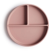 Mushie Silikon Menüteller mit Saugring blush