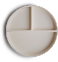 Mushie Silikon Menüteller mit Saugring ivory