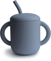 Mushie Silikonbecher mit Trinkhalm Tradewinds